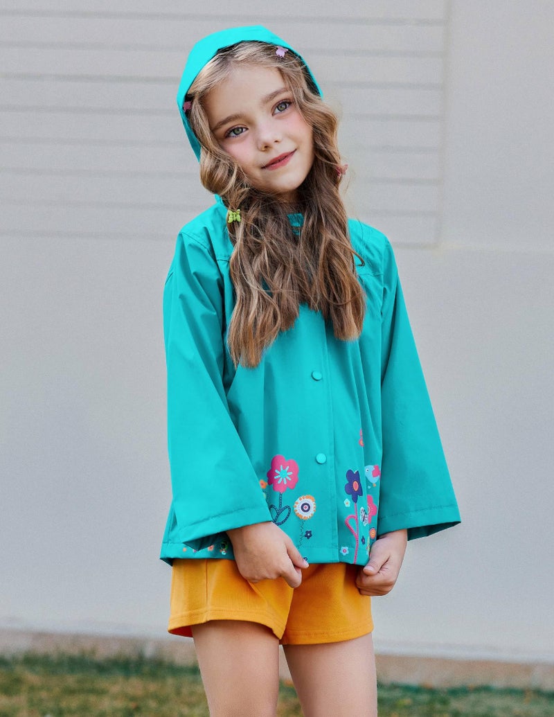 Arshiner Girl Baby Kid Waterproof Hooded Coat Jacket Outwear Raincoat Hoodies, Blue, 2-6 Years - Image 3